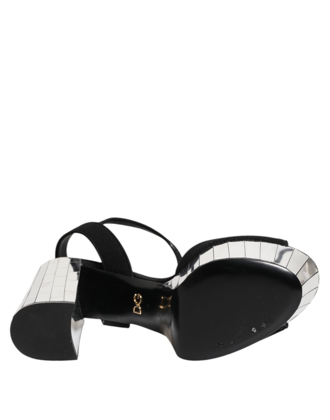 Dolce & Gabbana Schwarze Kristall-Knöchelriemen Keira Sandale Schuhe