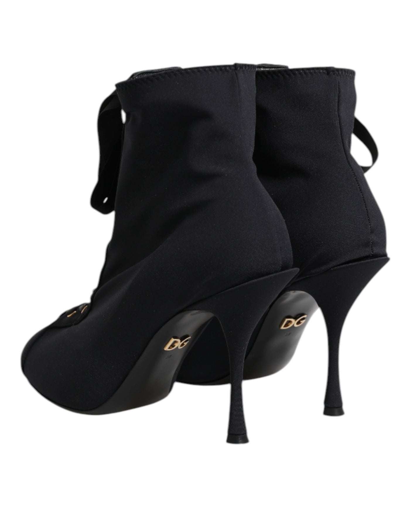 Dolce & Gabbana Schwarz Stiletto Heels Lace Up Stiefel Schuhe