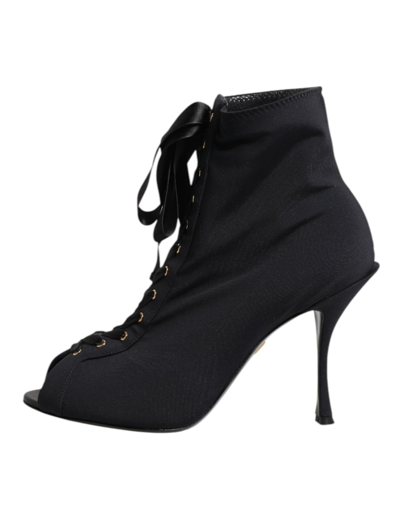 Dolce & Gabbana Schwarz Stiletto Heels Lace Up Stiefel Schuhe
