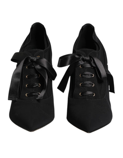 Dolce & Gabbana Schwarze Spitze Stiletto Heels Pumps Schuhe