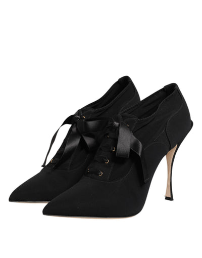 Dolce & Gabbana Schwarze Spitze Stiletto Heels Pumps Schuhe