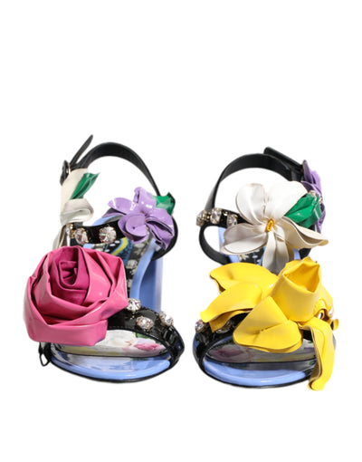 Dolce & Gabbana Multicolor Floral Crystal KEIRA Sandalen Schuhe