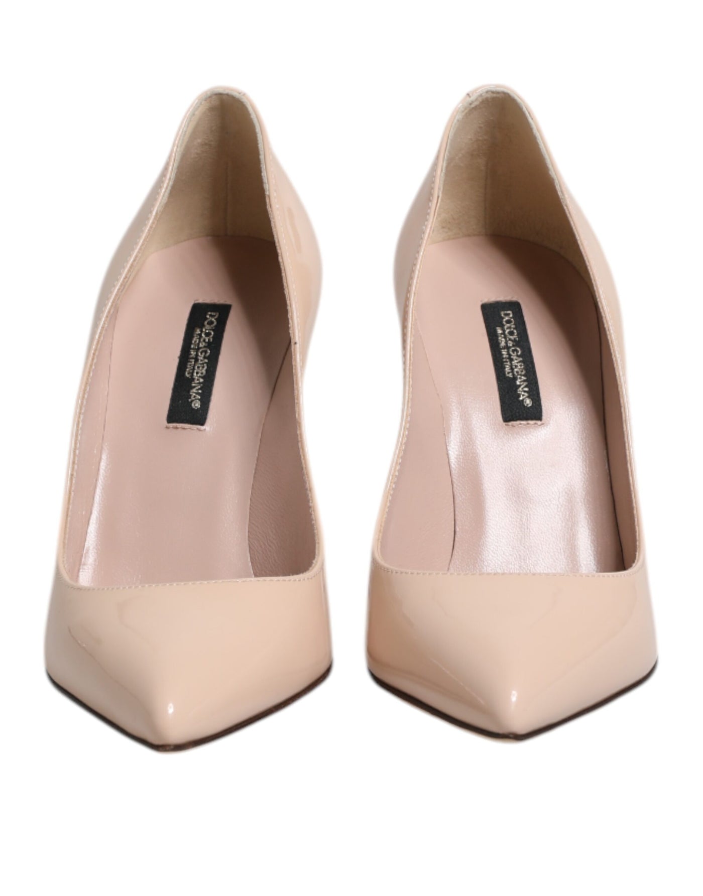 Dolce & Gabbana Beige Lackleder Stiletto Heel Pumps Schuhe