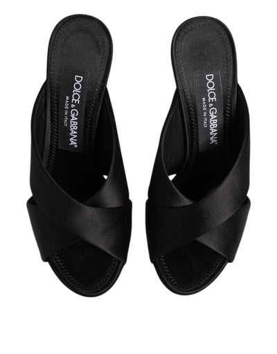 Dolce & Gabbana Schwarz Keira Barock Hochhackige Sandalen Schuhe