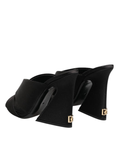 Dolce & Gabbana Schwarz Keira Barock Hochhackige Sandalen Schuhe