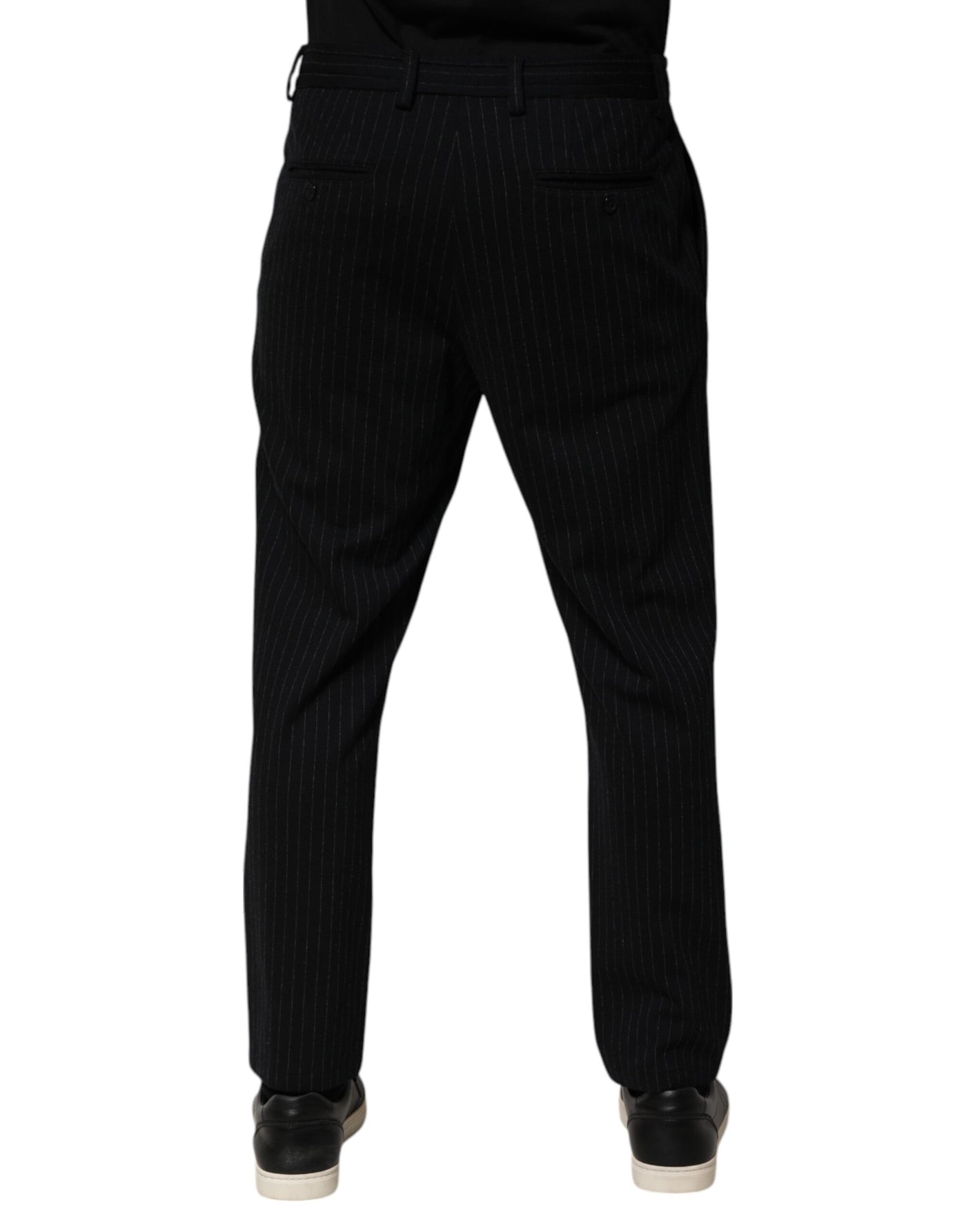 Dolce & Gabbana Schwarz gestreiftes Viskose-Skinny-Kleid Herrenhosen