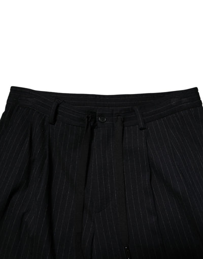Dolce & Gabbana Schwarz gestreiftes Viskose-Skinny-Kleid Herrenhosen