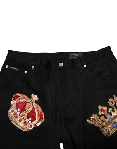 Dolce & Gabbana Schwarz Barock Royal Männer Kleid Hose Hose