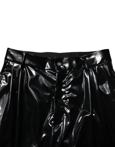 Dolce & Gabbana Schwarze Polyester Mid Waist Herren Hosen Hosen