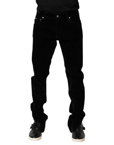 Dolce & Gabbana Schwarze Baumwolle Männer Kleid Formale Hose Hose