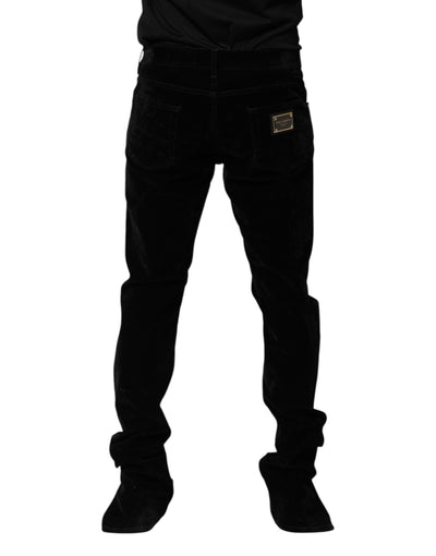 Dolce & Gabbana Schwarze Baumwolle Männer Kleid Formale Hose Hose