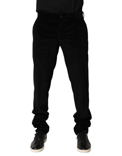 Dolce & Gabbana Schwarze Baumwolle Männer Kleid Formale Hose Hose