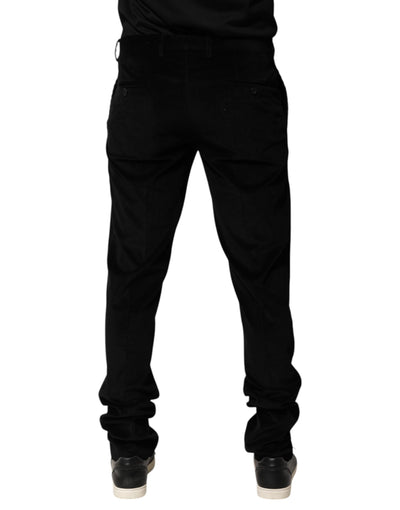 Dolce & Gabbana Schwarze Baumwolle Männer Kleid Formale Hose Hose
