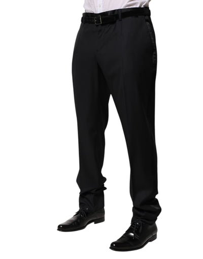 Dolce & Gabbana Schwarze Wolle Herren Formal Dress Hosen Hosen