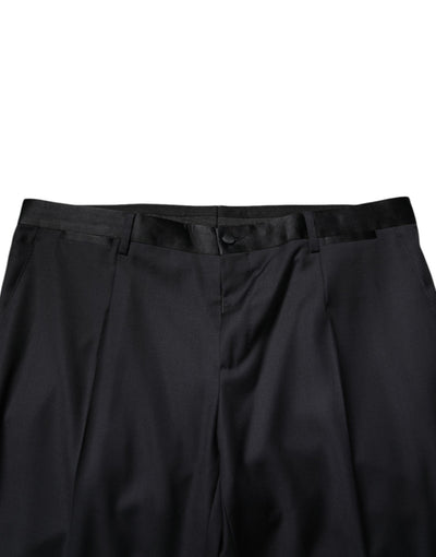 Dolce & Gabbana Schwarze Wolle Herren Formal Dress Hosen Hosen