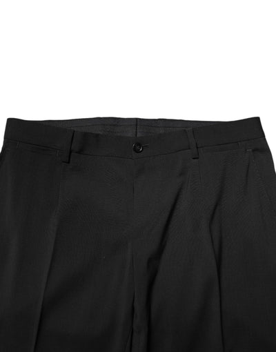 Dolce & Gabbana Schwarze konisch zulaufende formelle Herren Anzughose aus Wolle