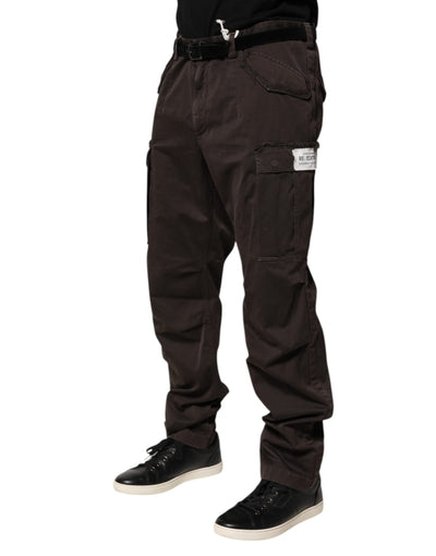 Dolce & Gabbana Braun Baumwolle Stretch Cargo Männer Hose Hose