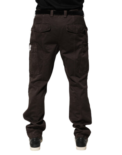 Dolce & Gabbana Braun Baumwolle Stretch Cargo Männer Hose Hose