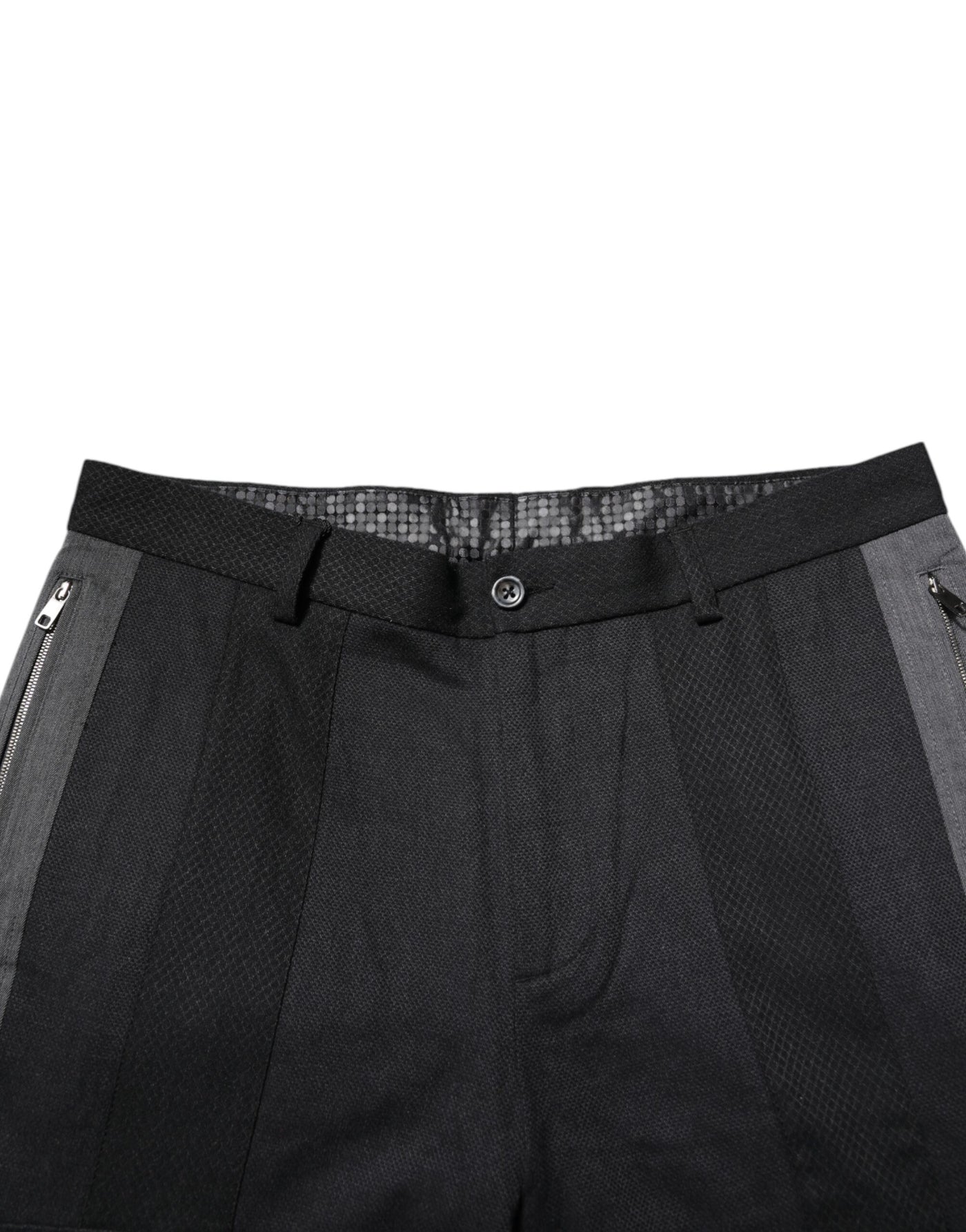 Dolce & Gabbana Schwarz Grau Baumwolle Kleid Formale Hose Hose