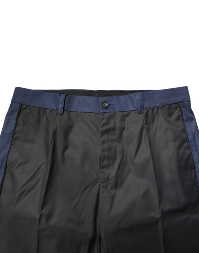 Dolce & Gabbana Grau Blau Baumwolle 3/4 Chinos Crop Hose Hosen Hose