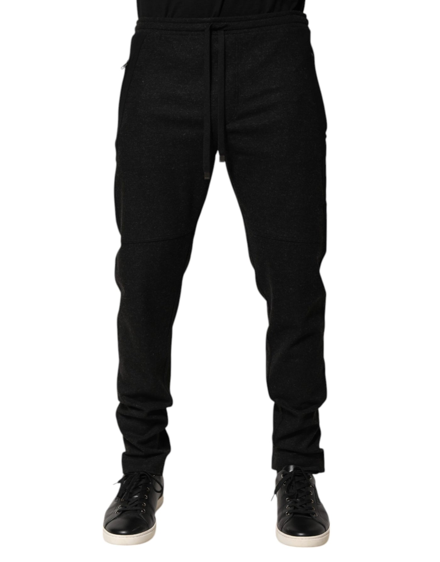 Dolce & Gabbana Schwarze Mergel-Jogginghose aus Wollmischung Hose