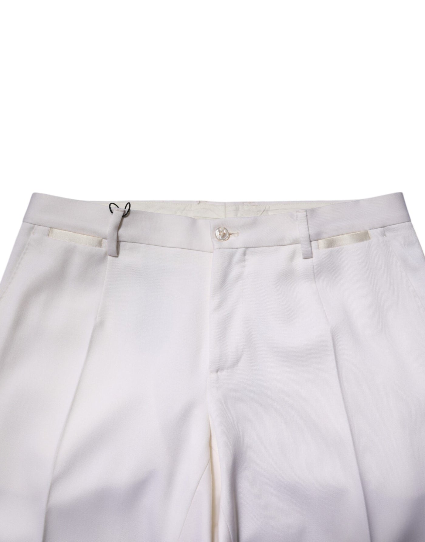 Dolce & Gabbana Weiße konisch zulaufende formelle Hosen aus Polyester