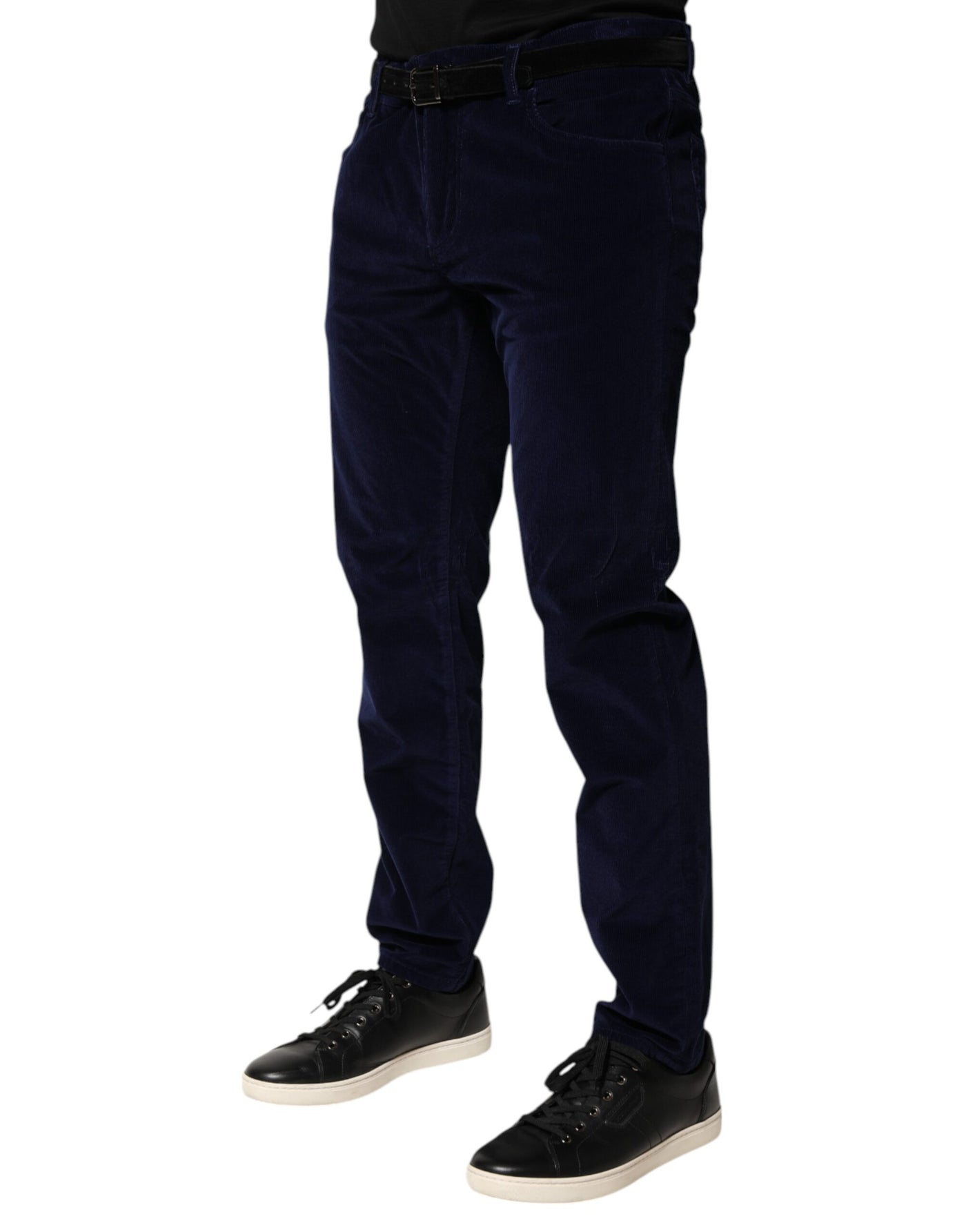 Dolce & Gabbana Marineblaue konisch zulaufende formelle Hosen aus Baumwolle