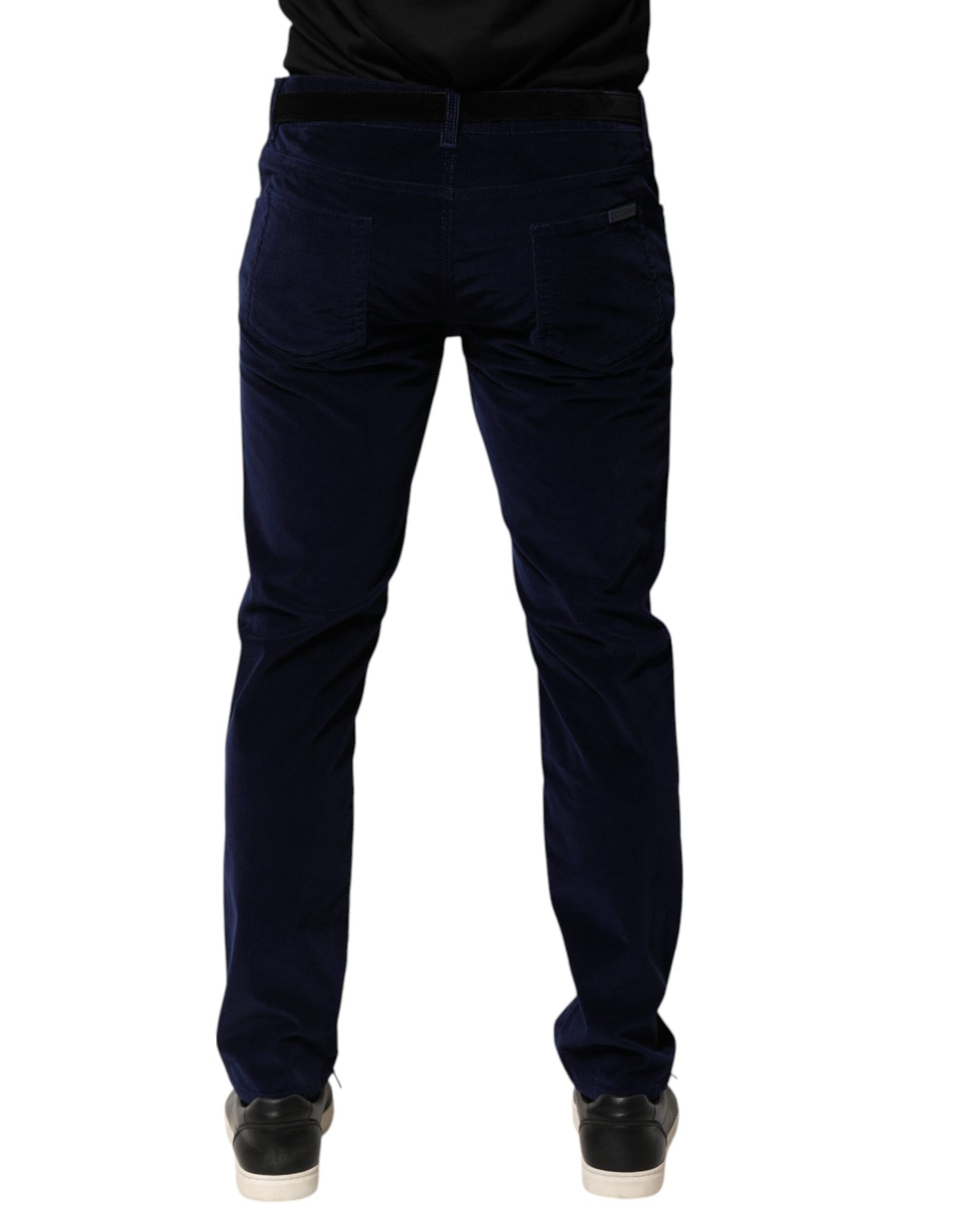 Dolce & Gabbana Marineblaue konisch zulaufende formelle Hosen aus Baumwolle