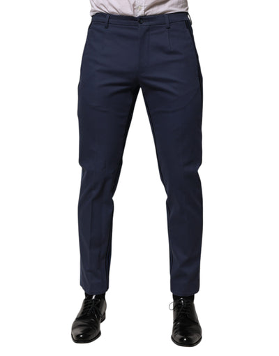 Dolce & Gabbana Blaue Baumwolle konisch zulaufend Herren Formal Hosen Hosen