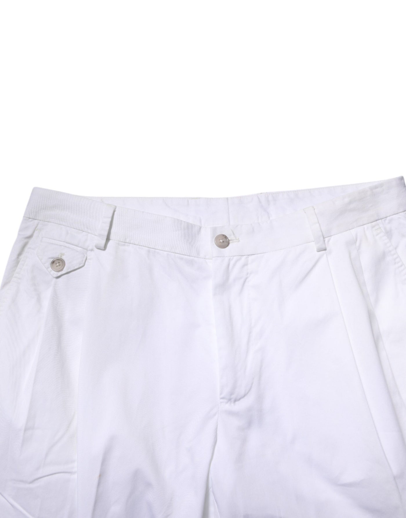 Dolce & Gabbana Weißes Baumwollkleid Schlanke formelle Hosenhose