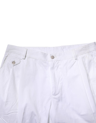 Dolce & Gabbana Weißes Baumwollkleid Schlanke formelle Hosenhose
