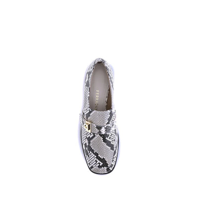 Ferragamo Loafers aus Leder mit Pythonmuster