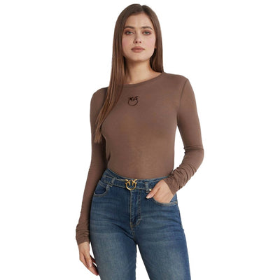 PINKO Brauner Viskose-Pullover