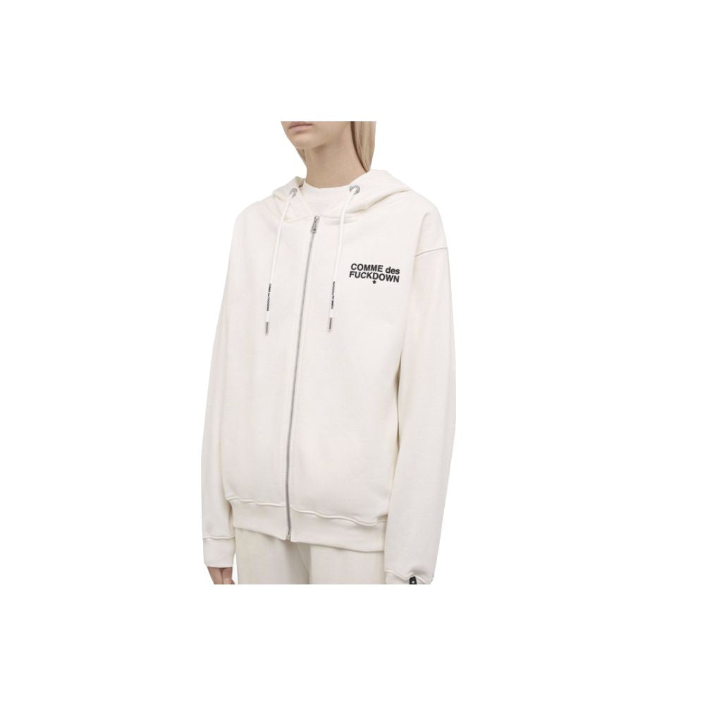 Comme Des Fuckdown Weißer Baumwollpullover