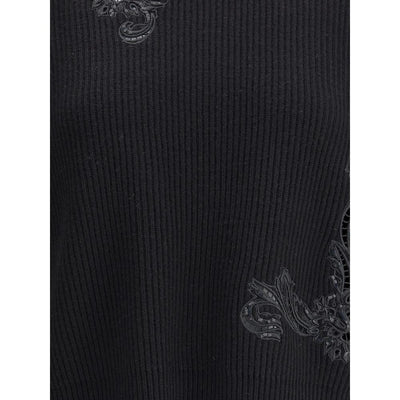 Versace Barocco-Pullover mit Blattstickerei