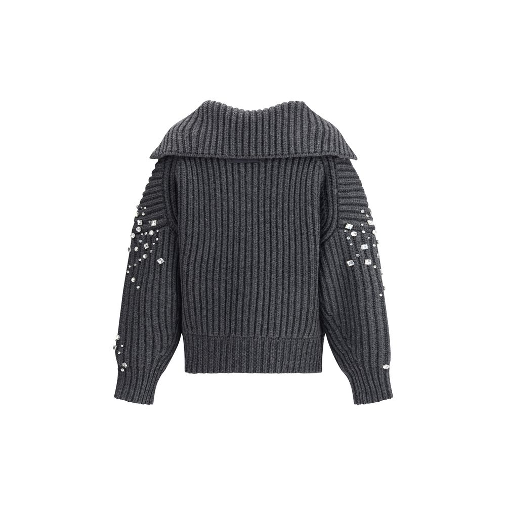 PINKO Strickjacke aus Wolle mit Strasssteinen