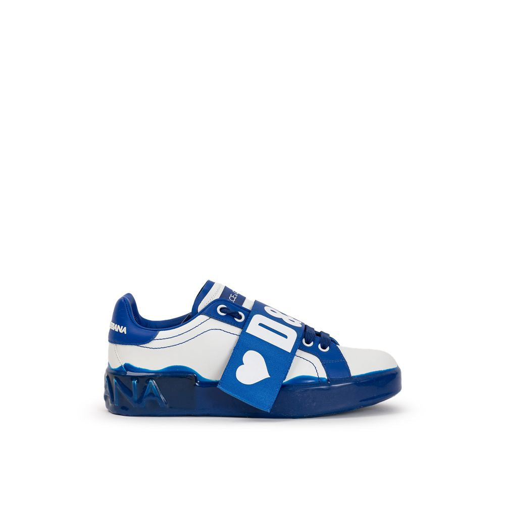 Dolce & Gabbana Weißes Leder Low Top