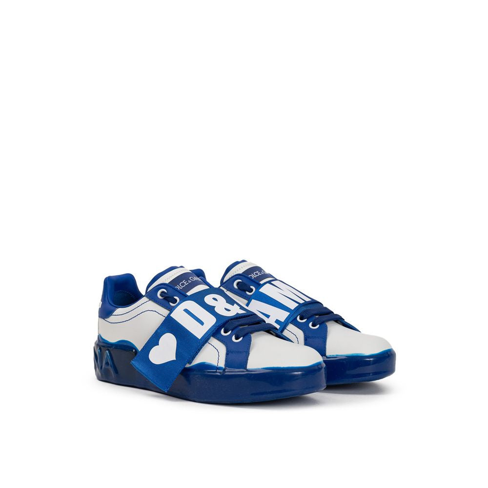 Dolce & Gabbana Weißes Leder Low Top