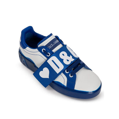 Dolce & Gabbana Weißes Leder Low Top