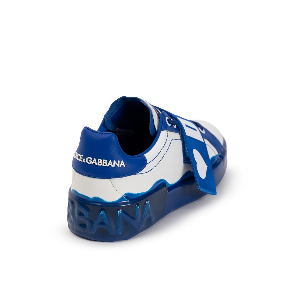 Dolce & Gabbana Weißes Leder Low Top