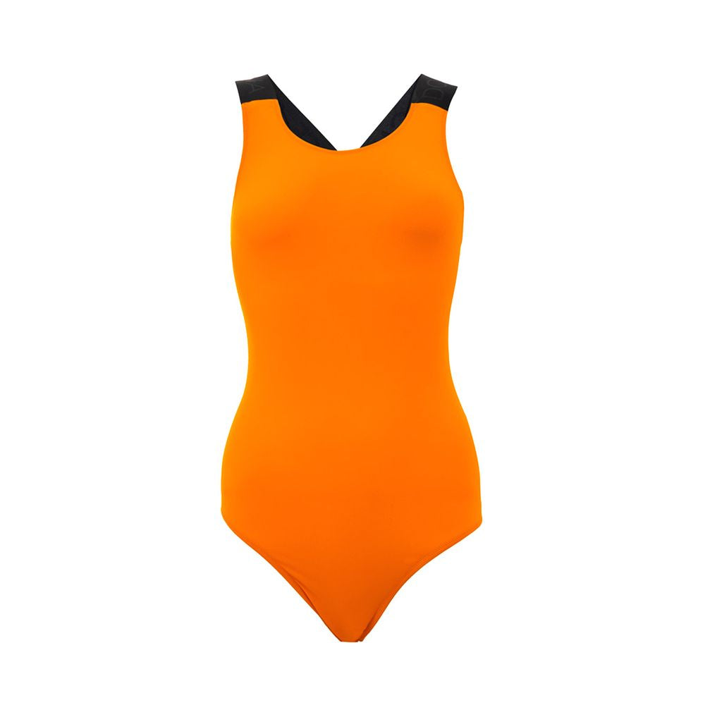Dolce & Gabbana Orangefarbener einteiliger Badeanzug aus Polyester