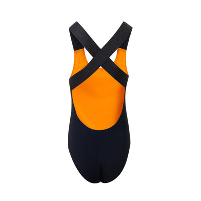 Dolce & Gabbana Orangefarbener einteiliger Badeanzug aus Polyester