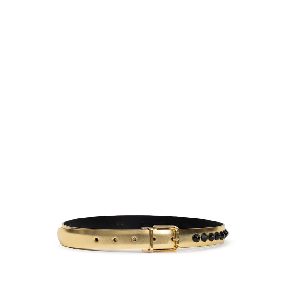 Dolce & Gabbana Goldfarbener Ledergürtel
