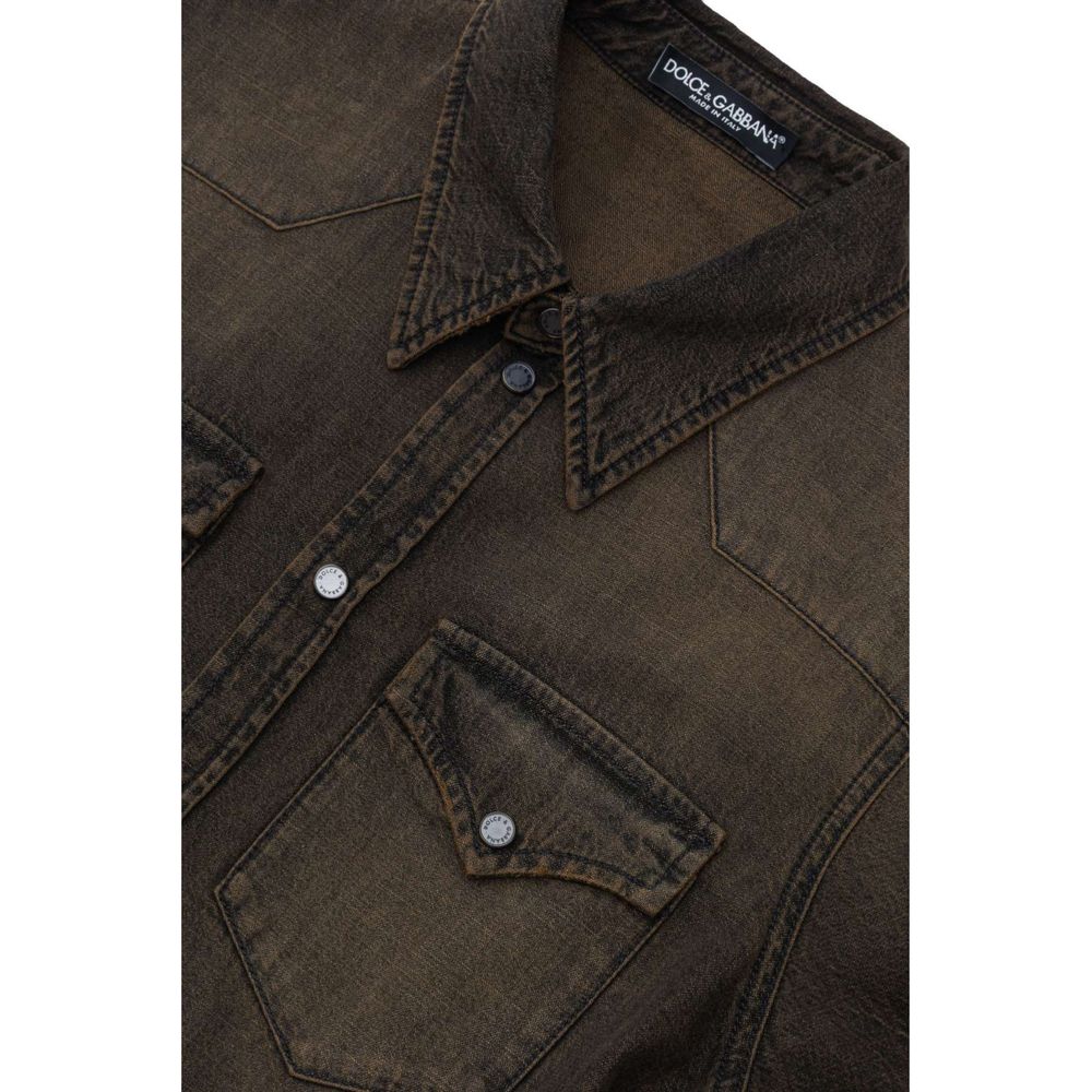 Dolce & Gabbana Brauner Baumwoll-Denim