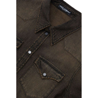 Dolce & Gabbana Brauner Baumwoll-Denim