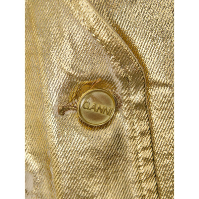 Ganni Goldfarbene Baumwolle Sleveless Jacke