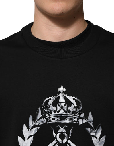 Dolce & Gabbana Schwarzes Cotton DG Logo Crew Sweatshirt Pullover