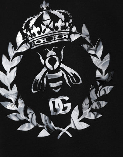 Dolce & Gabbana Schwarzes Cotton DG Logo Crew Sweatshirt Pullover