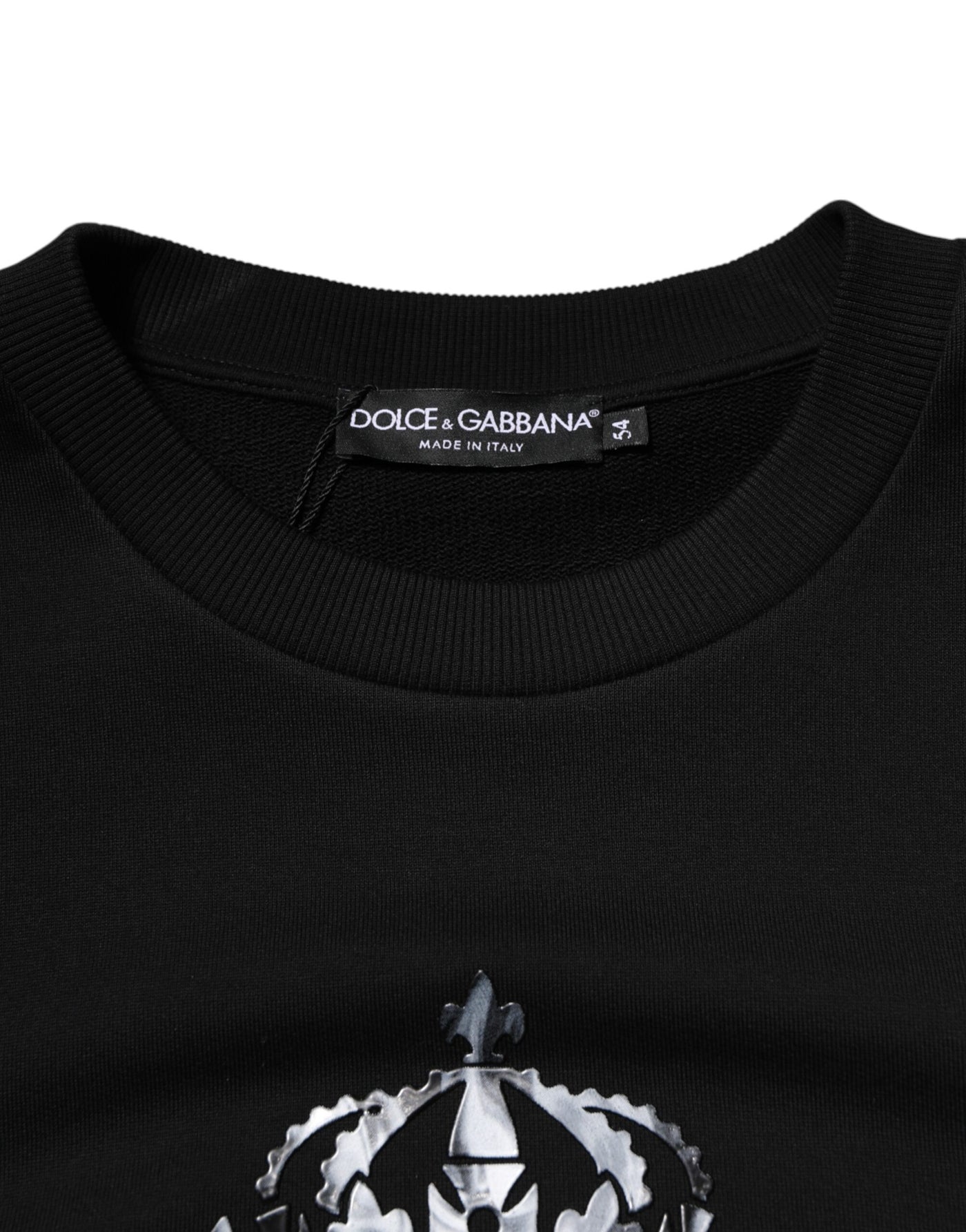 Dolce & Gabbana Schwarzes Cotton DG Logo Crew Sweatshirt Pullover