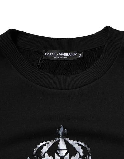 Dolce & Gabbana Schwarzes Cotton DG Logo Crew Sweatshirt Pullover
